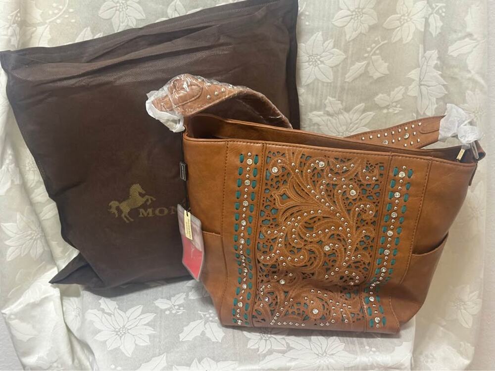 Montana West Western Laser Cut Tote Bag w/ conceal pocK B182